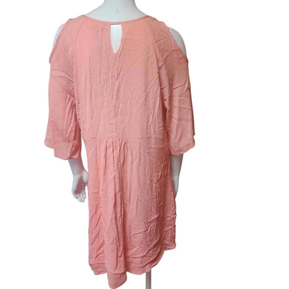 NWT White Mark Stylish Coral Cold Shoulder Tunic Dress (XL) - Picture 5 of 6